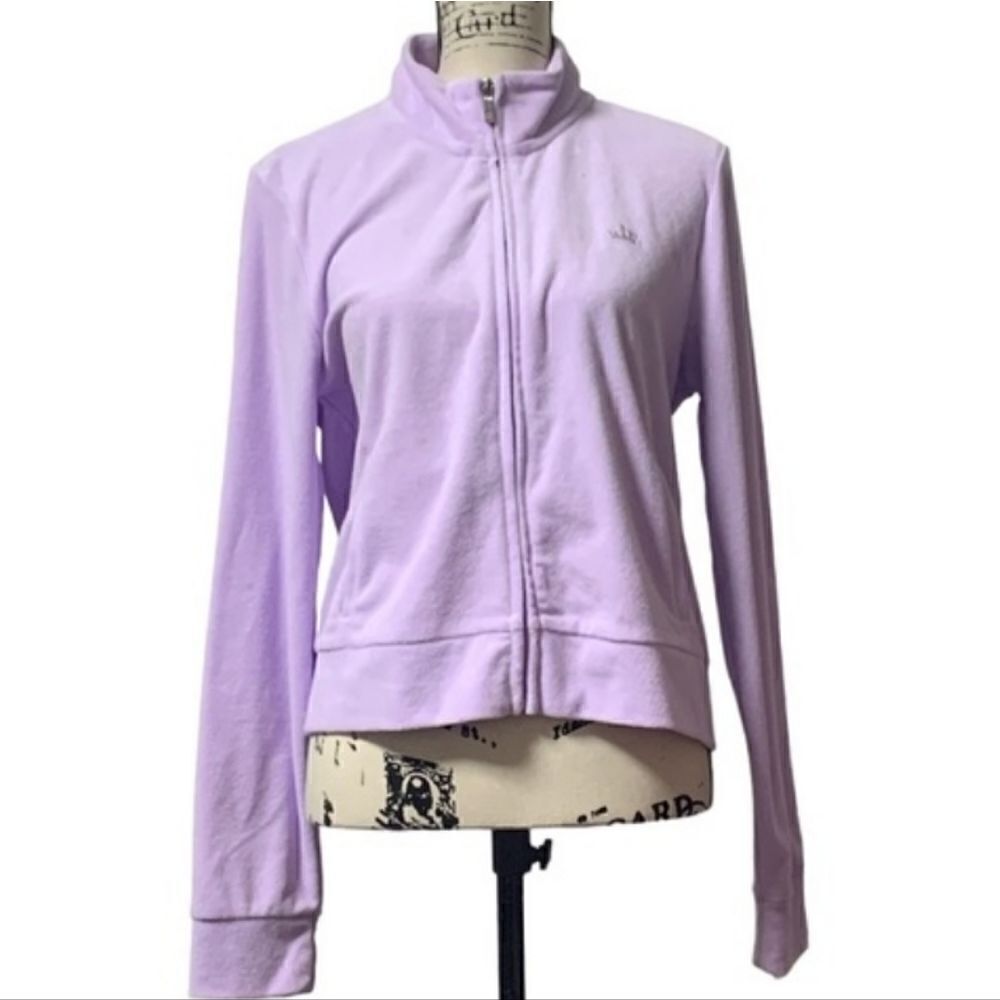 𝅺JUICY COUTURE light purple zip up long sleeve track jacket XL